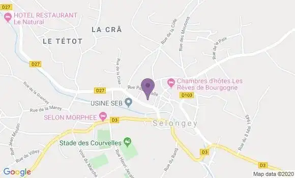 Localisation Crédit Agricole Agence de Selongey