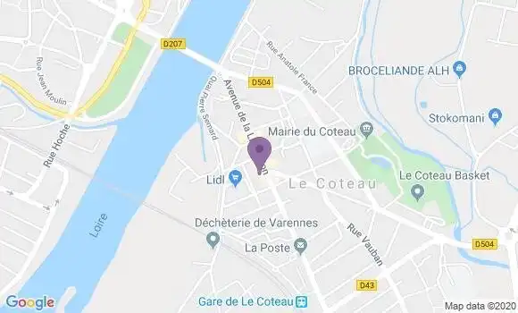 Localisation Crédit Agricole Agence de Le Côteau