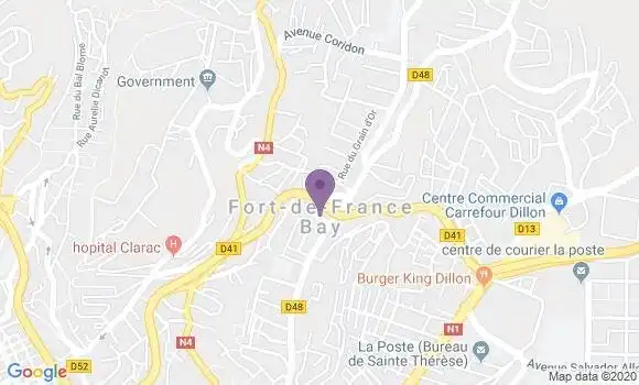 Localisation Crédit Agricole Agence de Fort de France Cluny