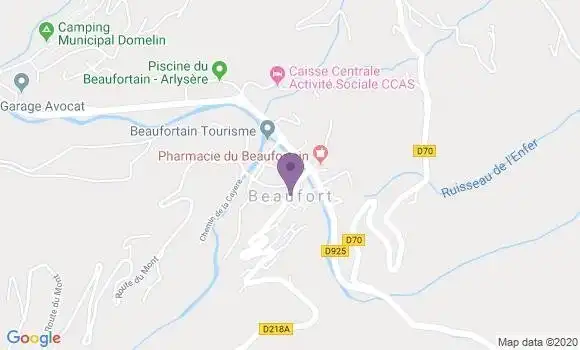 Localisation Crédit Agricole Agence de Beaufort sur Doron