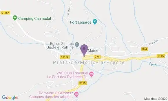 Localisation Crédit Agricole Agence de Prats de Mollo la Preste