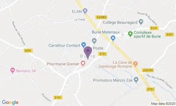 Localisation Crédit Agricole Agence de Burie