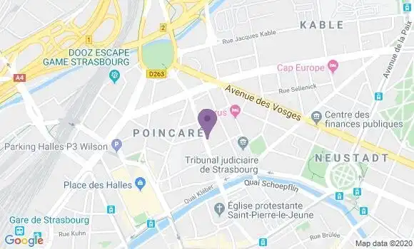 Localisation Crédit Agricole Agence de Strasbourg Faubourg de Pierre