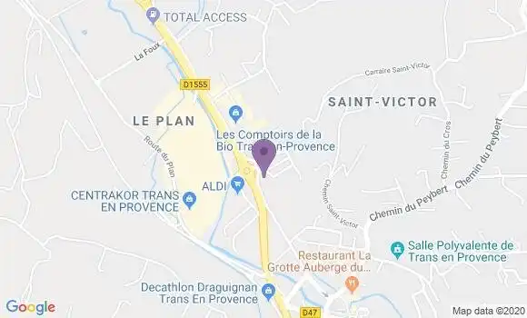 Localisation Crédit Agricole Agence de Trans en Provence