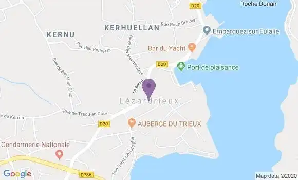 Localisation Crédit Agricole Agence de Lézardieux