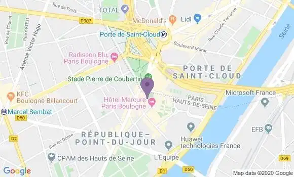 Localisation LCL Agence de Boulogne Billancourt Pierre de Coubertin