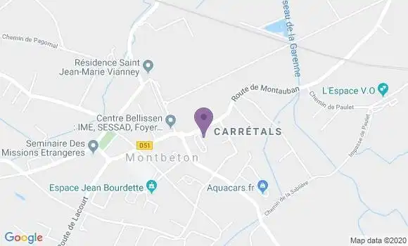 Localisation Crédit Agricole Agence de Montbeton