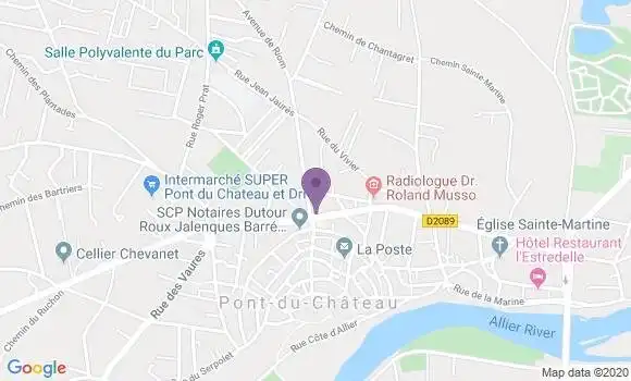 Localisation Crédit Agricole Agence de Pont du Château