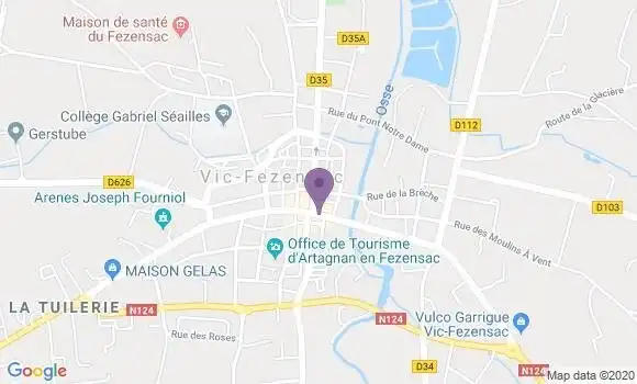 Localisation Crédit Agricole Agence de Vic Fezensac