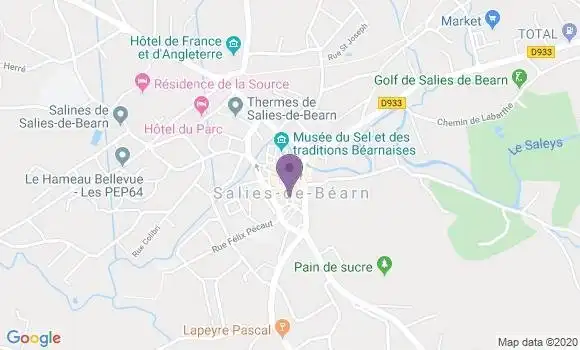 Localisation LCL Agence de Salies de Béarn