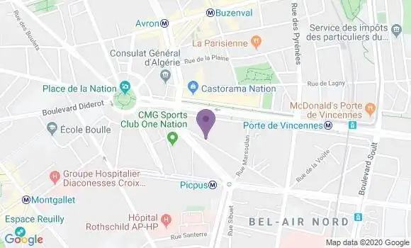 Localisation Crédit Agricole Agence de Paris Picpus Nation
