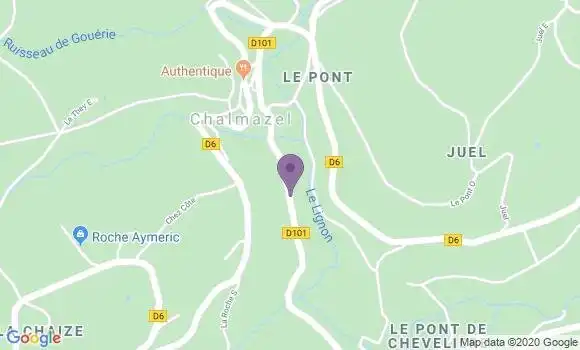 Localisation Crédit Agricole Agence de Chalmazel