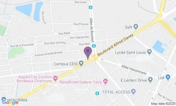 Localisation Crédit Agricole Agence de Le Bouscat Ravezies