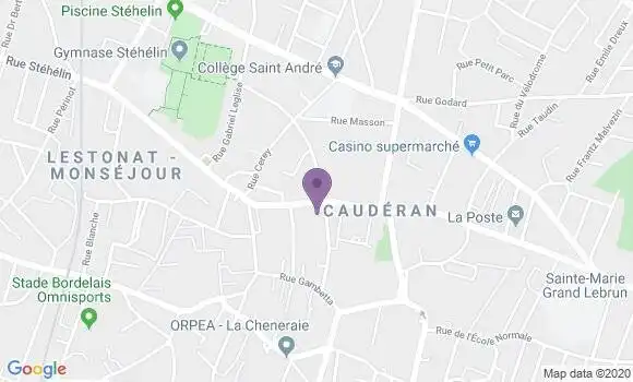 Localisation Crédit Agricole Agence de Bordeaux Caudéran