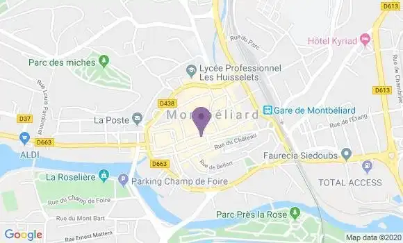 Localisation LCL Agence de Montbéliard