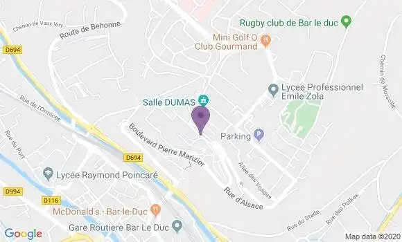 Localisation Crédit Agricole Agence de Bar le Duc Sainte Catherine
