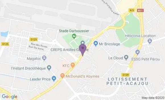 Localisation Crédit Agricole Agence de Les Abymes
