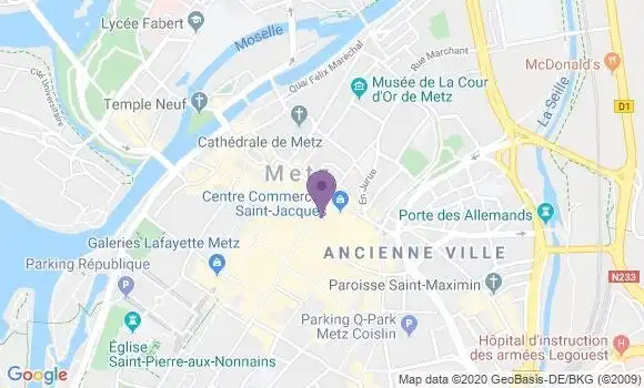 Localisation Crédit Agricole Agence de Metz Saint Jacques