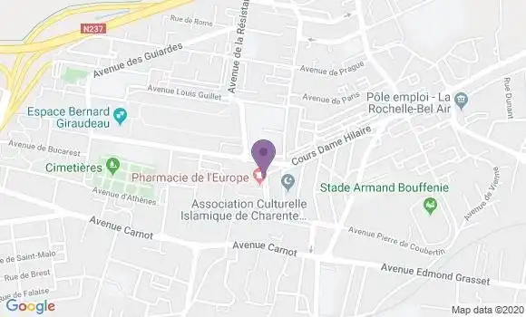 Localisation Crédit Agricole Agence de La Rochelle Mireuil
