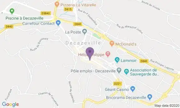 Localisation LCL Agence de Decazeville