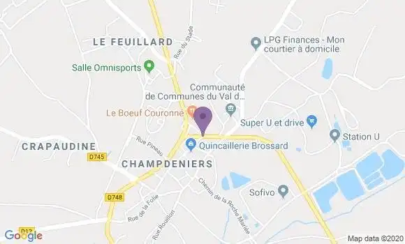 Localisation Crédit Agricole Agence de Champdeniers Saint Denis