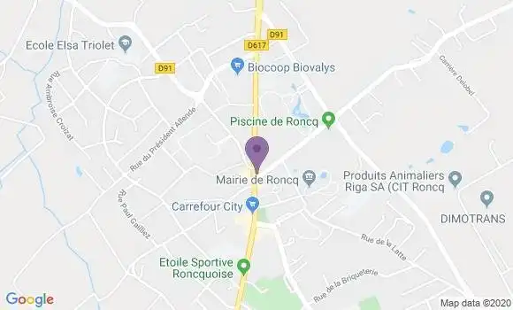 Localisation Crédit Agricole Agence de Roncq