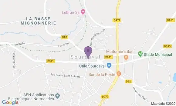 Localisation Crédit Agricole Agence de Sourdeval la Barre