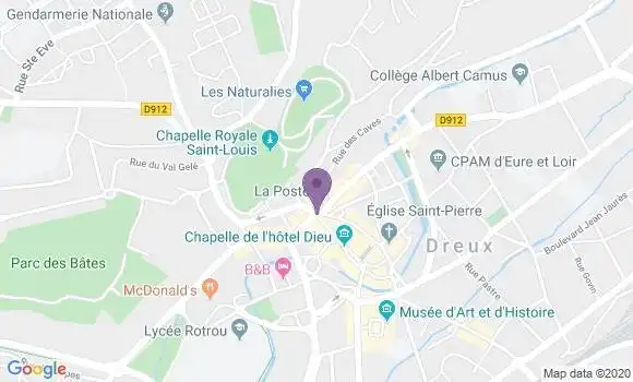 Localisation Crédit Agricole Agence de Dreux