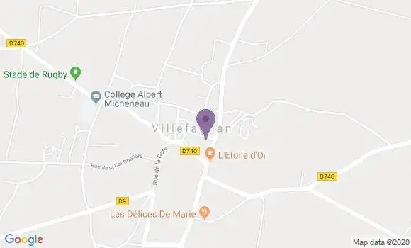 Localisation Crédit Agricole Agence de Villefagnan