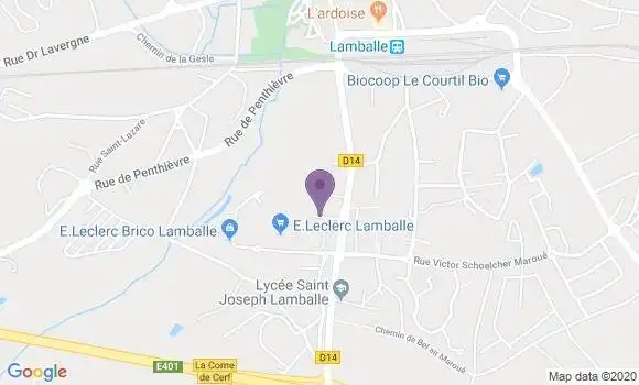 Localisation Crédit Agricole Agence de Lamballe Leclerc
