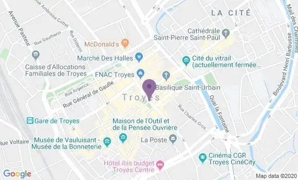 Localisation Crédit Agricole Agence de Troyes Point Habitat Assurances