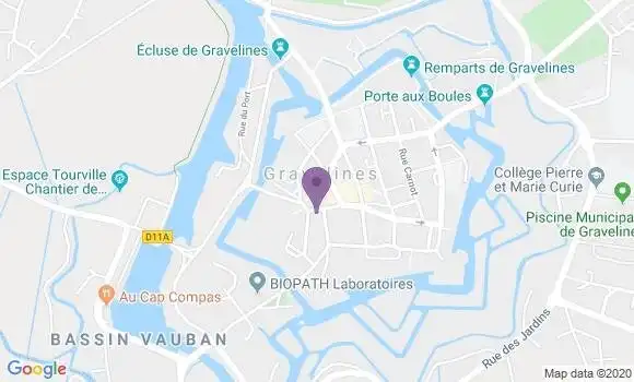 Localisation Crédit Agricole Agence de Gravelines