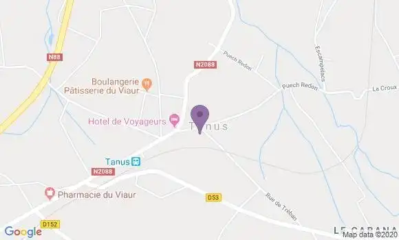 Localisation Crédit Agricole Agence de Tanus