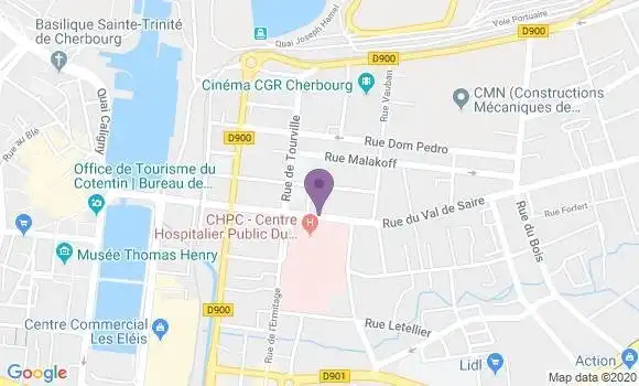 Localisation Crédit Agricole Agence de Cherbourg Octeville Val de Saire