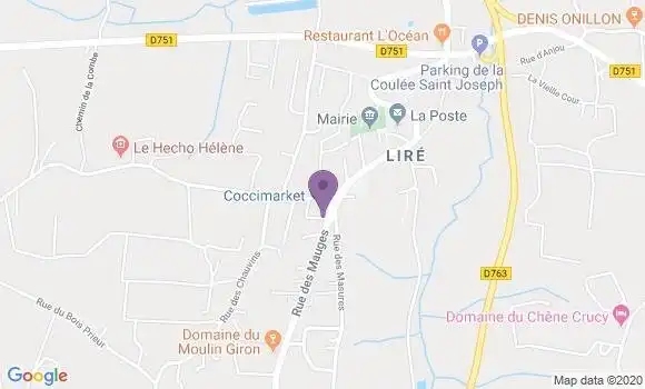 Localisation Crédit Agricole Agence de Liré