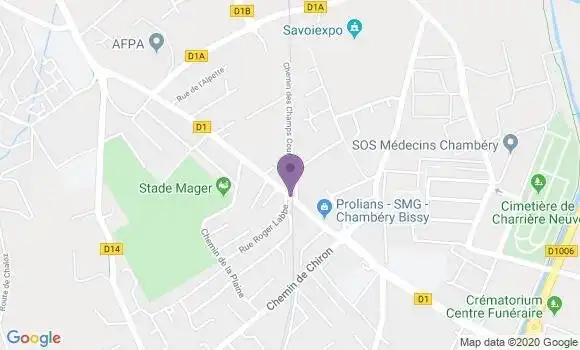 Localisation Crédit Agricole Agence de Chambéry Entreprises