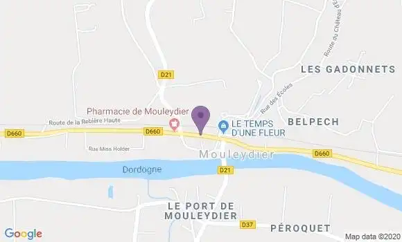 Localisation Crédit Agricole Agence de Mouleydier