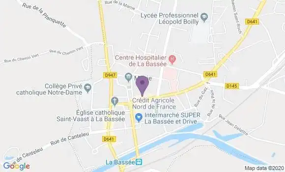 Localisation Crédit Agricole Agence de La Bassée