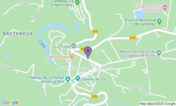 Localisation Crédit Agricole Agence de Jumilhac le Grand