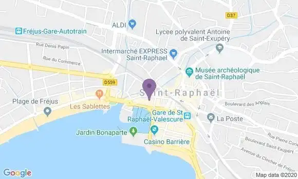 Localisation Crédit Agricole Agence de Saint Raphaël