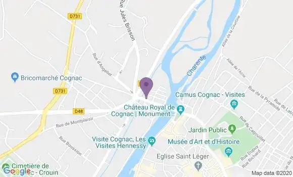 Localisation Crédit Agricole Agence de Cognac Saint Jacques