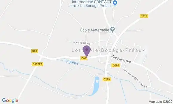 Localisation Crédit Agricole Agence de Lorrez le Bocage Préaux