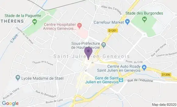 Localisation Crédit Agricole Agence de Saint Julien en Genevois