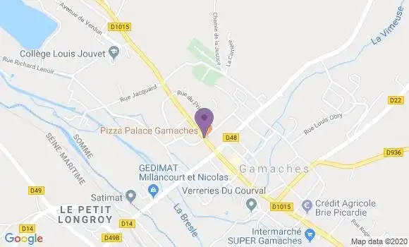 Localisation Crédit Agricole Agence de Gamaches