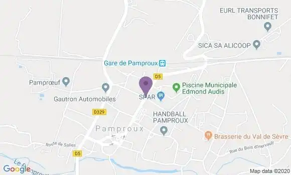 Localisation Crédit Agricole Agence de Pamproux
