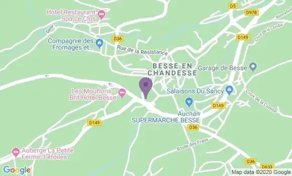 Localisation Crédit Agricole Agence de Besse en Chandesse