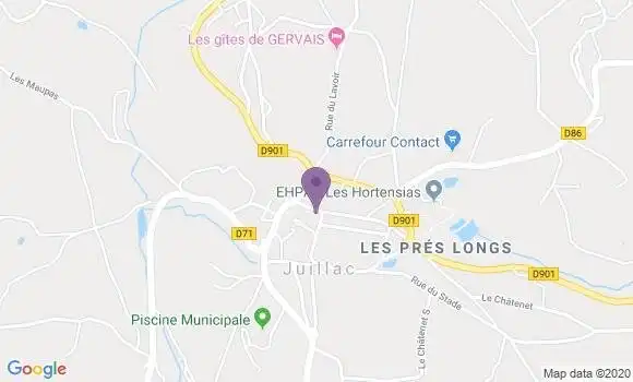 Localisation Crédit Agricole Agence de Juillac