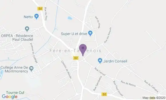 Localisation Crédit Agricole Agence de Fère en Tardenois