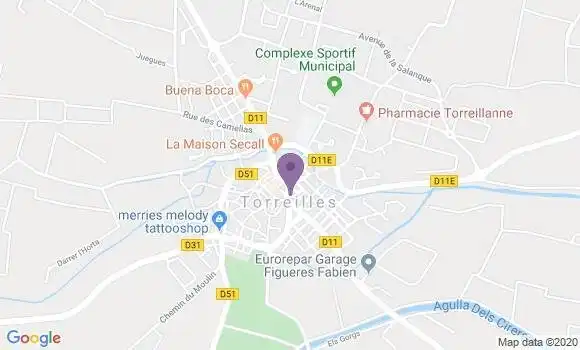 Localisation Crédit Agricole Agence de Torreilles