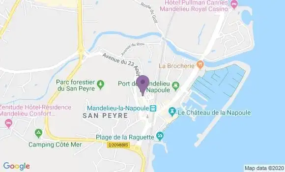 Localisation Crédit Agricole Agence de Mandelieu la Napoule